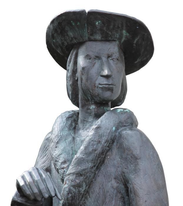 Sculpture Bronze on white background