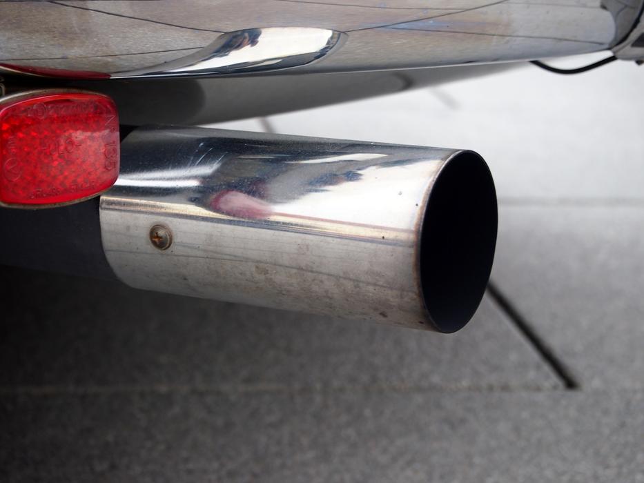 the iron tube of an airplane on the ground