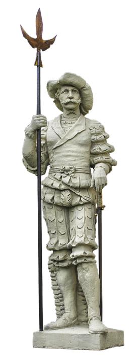landsknecht statue with halberd