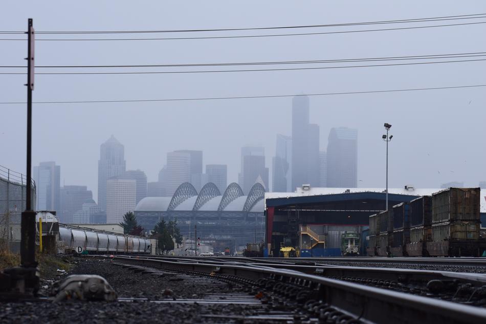 fog over the Seattle city rail