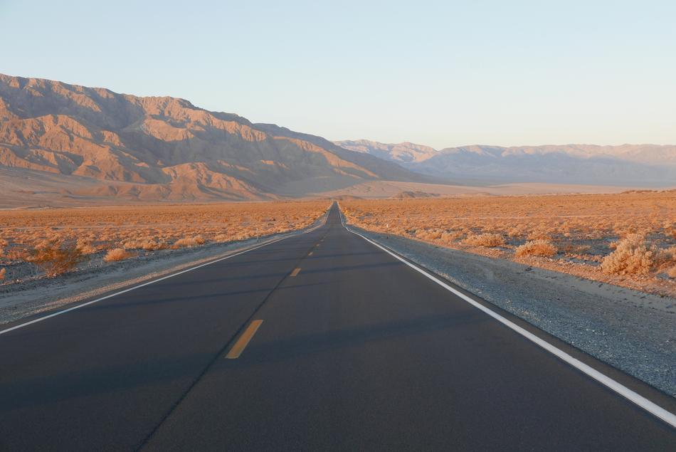 driving road in the desert