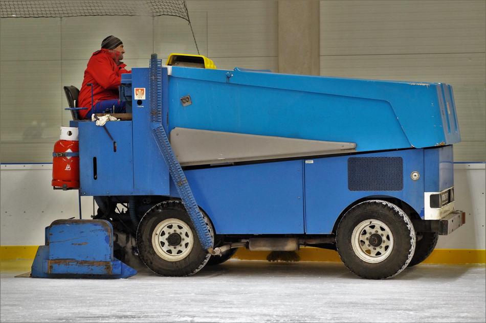 Winter Stadium Cleaning Of The Ice