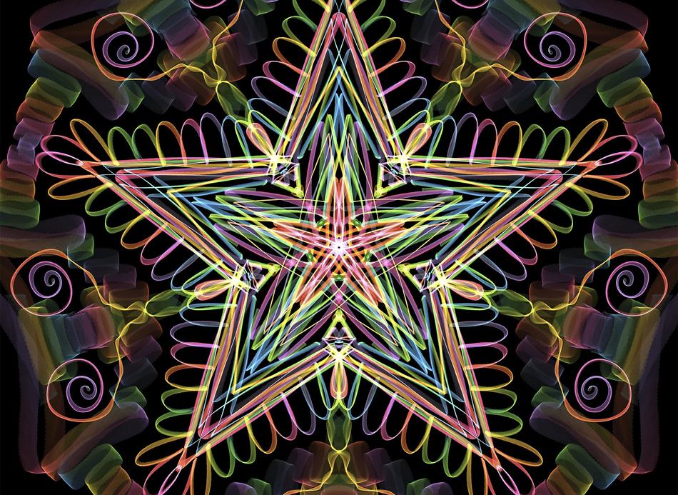 kaleidoscope, multicolored star