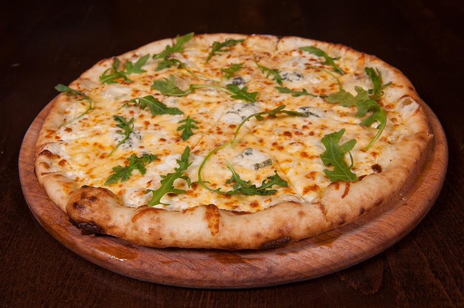 cheese pizza with greens