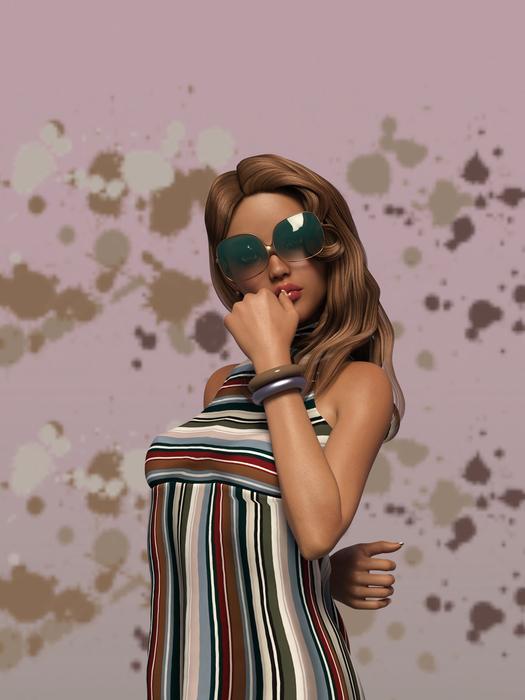 woman beautiful sunglasses retro