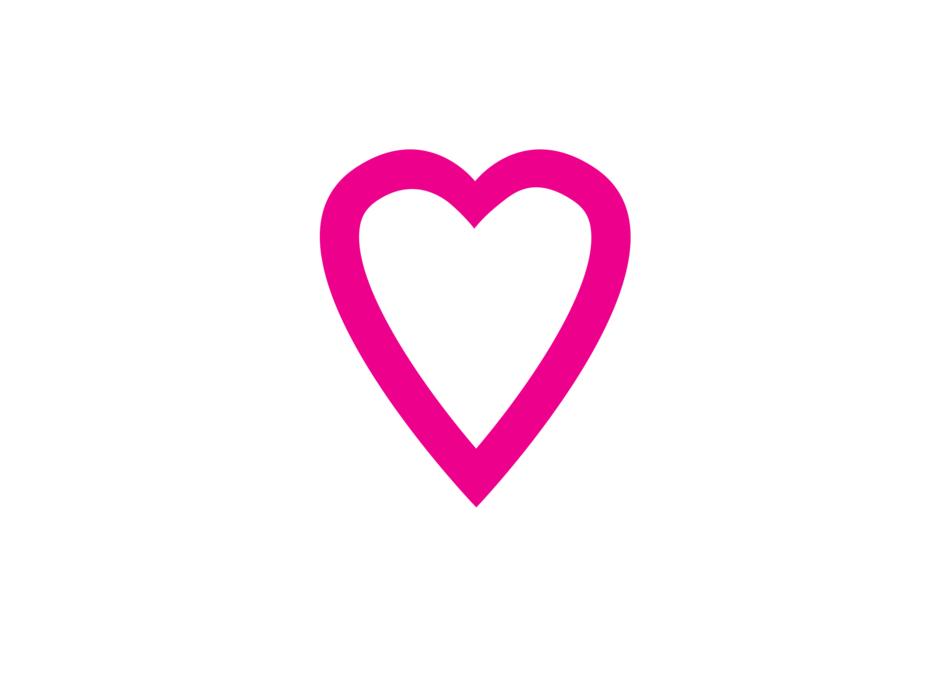 pink heart on white