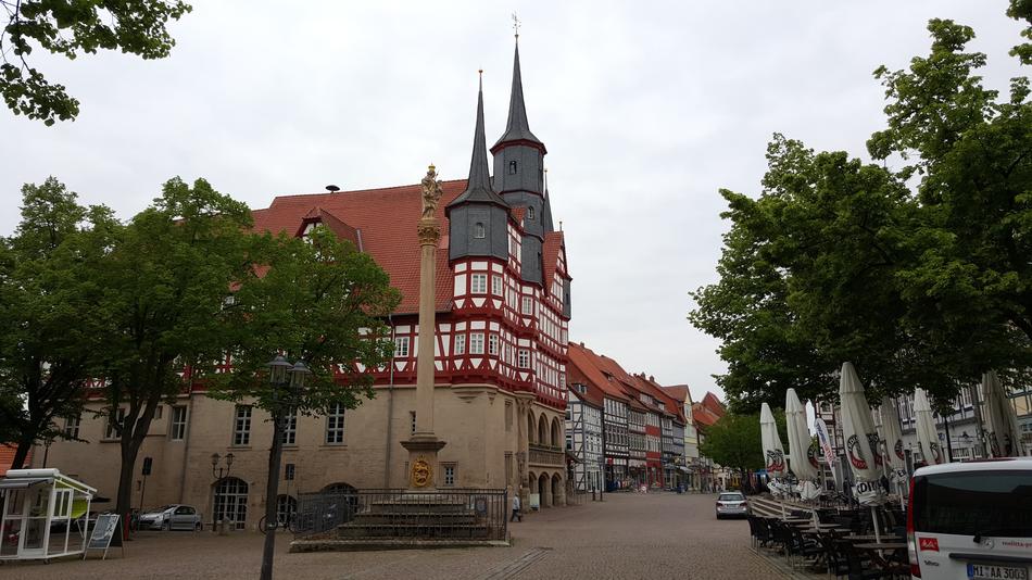 architecture of the town hall in the old town