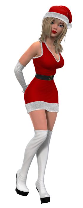 santa hat woman costumed render