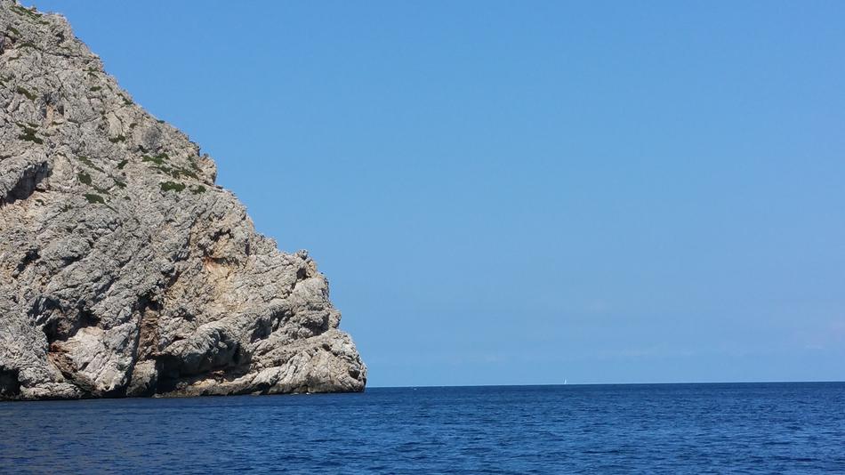 big rock by the sea landscape