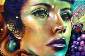 female Face, fantasy, mural, graffiti