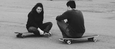 Skateboard People black and white