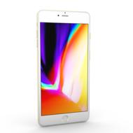 3d model of the beautiful, shiny, white Iphone 8, with the colorful screen, clipart