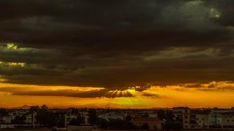 Paralimni Town gold sunset