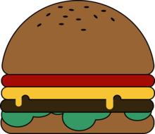 drawing of a tasty burger