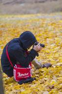 Photographer Process at autumn nature