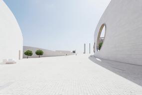 white architecture on a clear sunny day