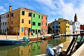 colorful Buildings and Water Channel