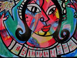 Graffiti Mural Face