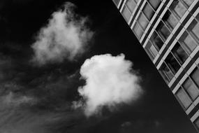 Architecture Building against the sky in black and white background