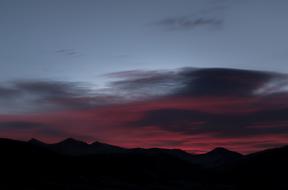 evening sunset in the mountains