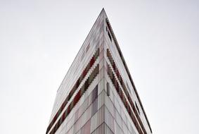 contemporary Architecture, sharp corner of office Building at sky