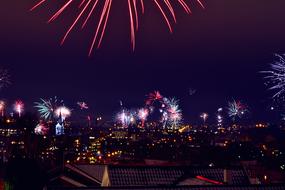 Architecture Building fireworks skyline