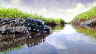 Photography of truck on lake