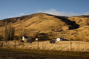 big mountain with a village
