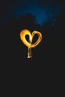 heart yellow in the night