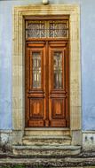 Colorful and beautiful, old door in the house in Kato Drys, Cyprus