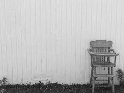 Vintage Antique Highchair and wall