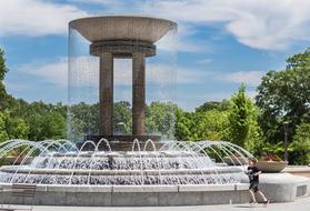 landscape of Water Fountain in green Park