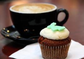 milk coffee and muffin