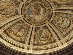 antique painting of the dome of a cathedral in Italy