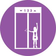 elevator hazard on purple icon