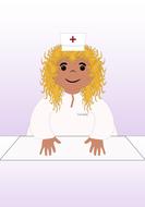 drawn doctor at the table
