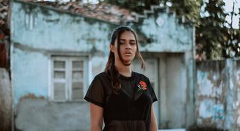 Portrait of Female Model in black clothing