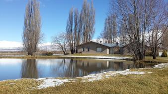 Landscape of Peaceful lake Houses