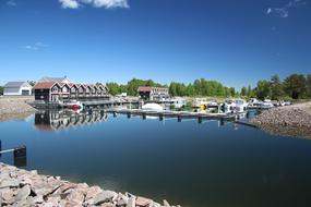 Waters and Architecture in old town in Sweden