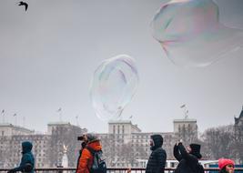 People and Bubbles in air