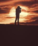 Man Back red sun