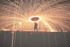man as a creator of fireworks