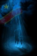 blue neon lights people