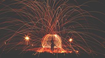Fireworks Flame at Dark