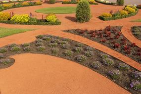 flower garden with paths