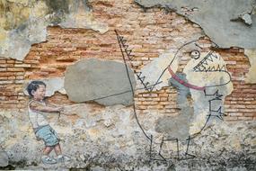 Old Stone Brick wall paintings