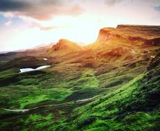 bright sunshine in the mountains