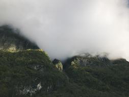 clouds in the mountains