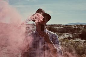 Alone Man smoking