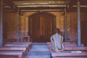 Wood Bench alone person